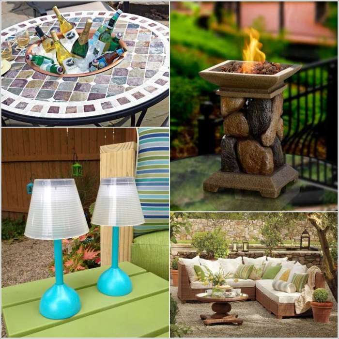 Outdoor patio table decor