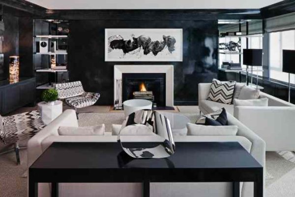 Black decor for living room