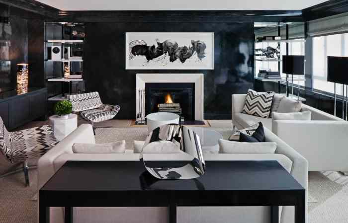 Black decor for living room