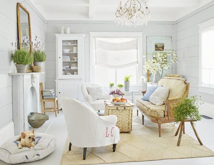 White sitting room decor