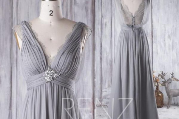 Light grey dress for wedding