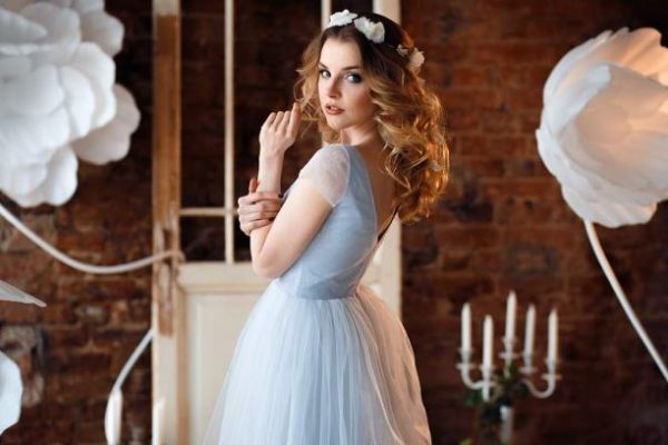 Irish wedding dress blue