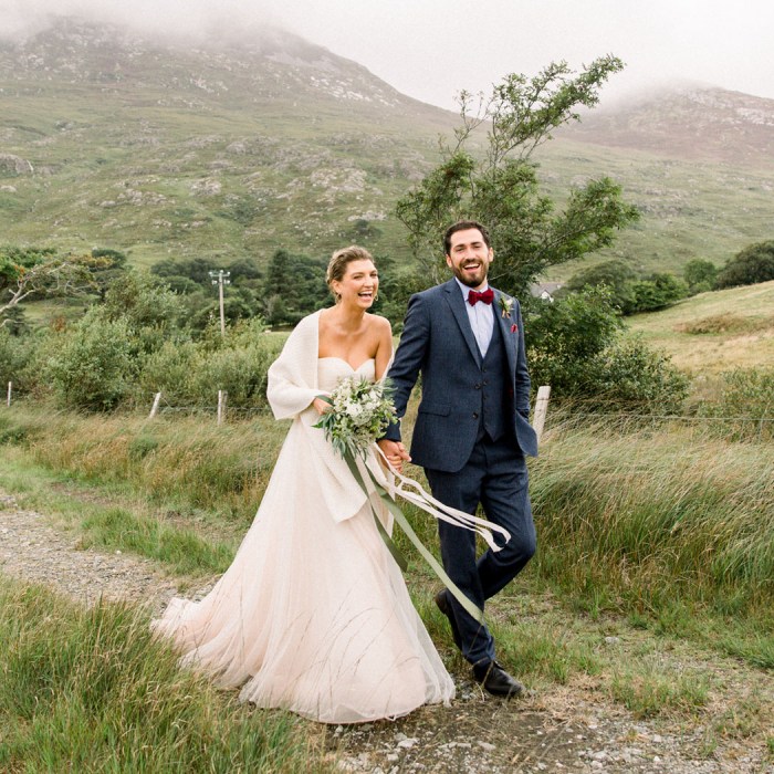 Irish wedding dress blue